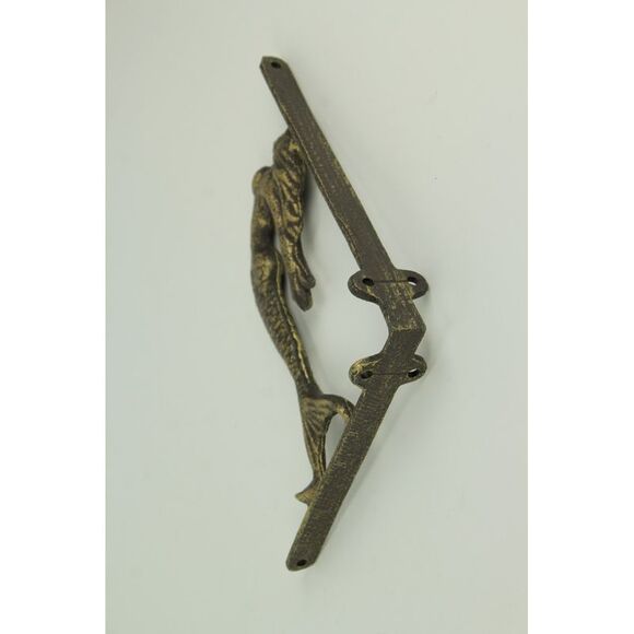 Cast Iron Swimming Mermaid Wall Shelf Bracket Coastal Decor Set of 2, Bronze - Picture 3 of 3